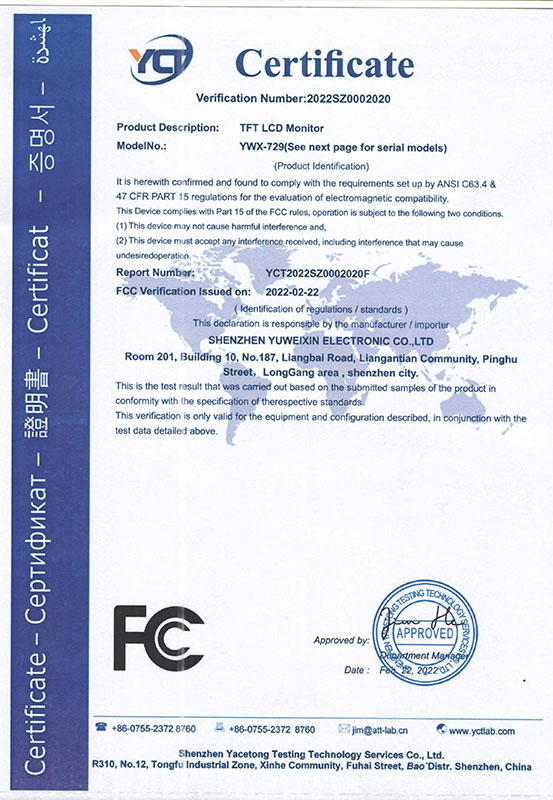 FCC Product Certificates