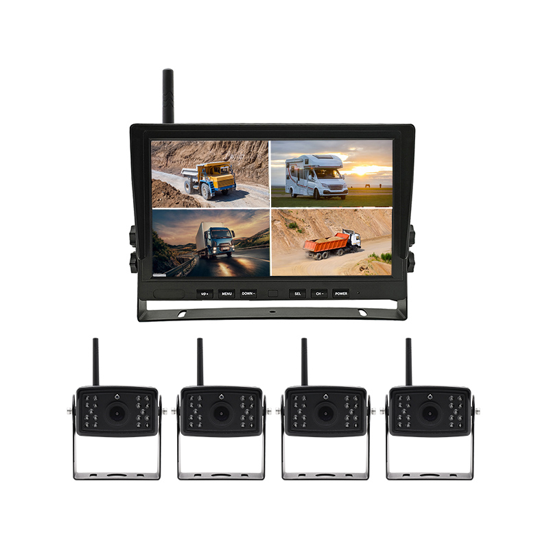 10.1″ Four Channel Flip Down Car Monitor Wireless Car Camera System-4