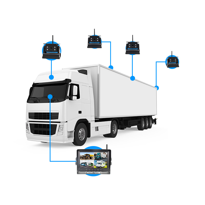 7″ Wireless And Monitor 4CH Rear Camera System-3
