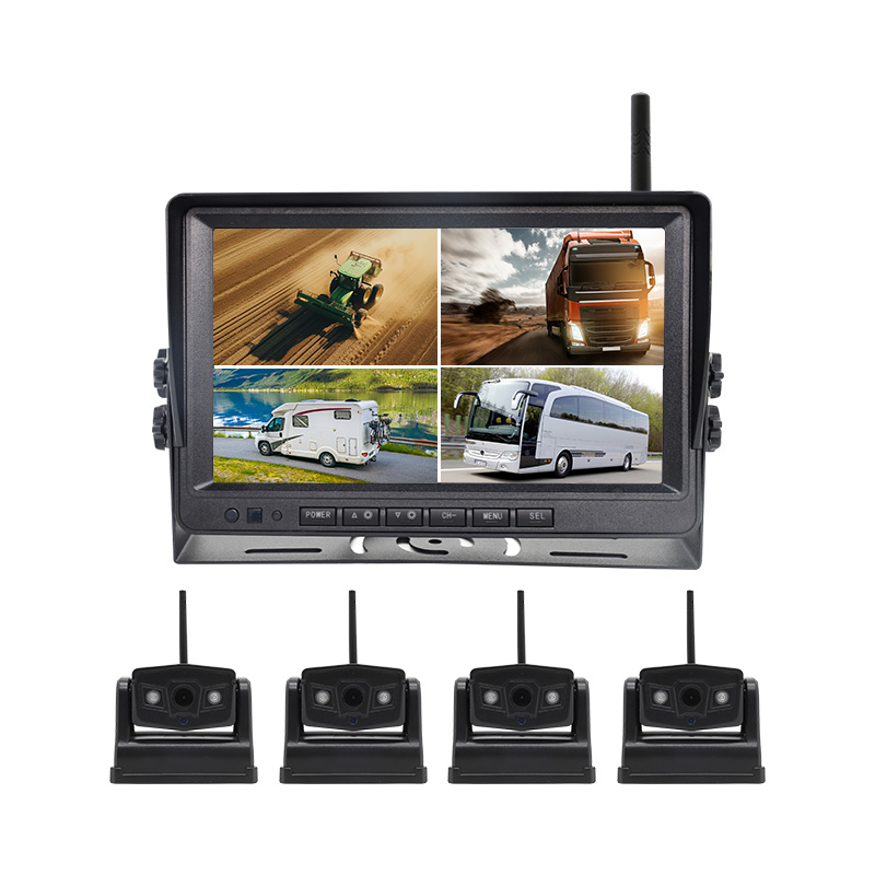 9″ Four Channelcar Monitor Wireless Car Camera System-4